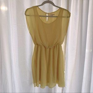 LUSH Butter Yellow Cinched Waist Dress